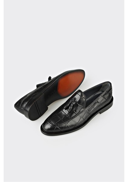 Siyah Deri Erkek Klasik Ayakkabı modelleri