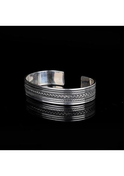 925 AyarGümüş Erkek Kelepçe Bileklik Hasır Modeli fiyatları