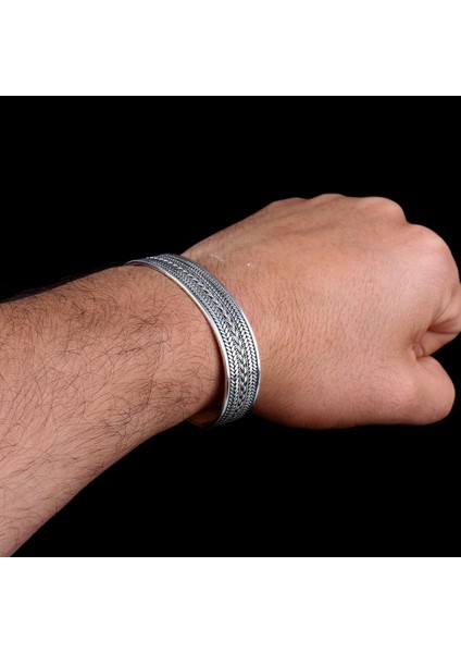 925 AyarGümüş Erkek Kelepçe Bileklik Hasır Modeli modelleri