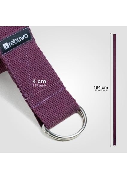 Koyu Mor Yoga Kemeri, Doğal Pamuk 184 cm,Yoga ve Pilates İçin İdeal, Dark Purple Cotton Yoga Strap indirimleri