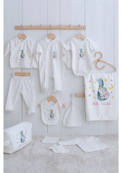 Organik 11'li Hastane Çıkışı - For Baby - Uyuyan Fil Pembe