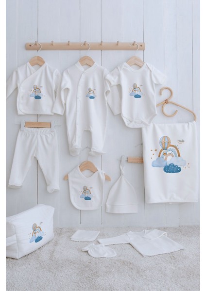 Organik 11'li Hastane Çıkışı - For Baby - Mavi Bulutlar ve Balon