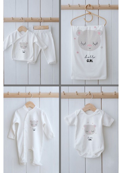 Organik 11'li Hastane Çıkışı - Pure Baby - Kız Bebek Ayıcık