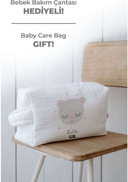 Organik 11'li Hastane Çıkışı - Pure Baby - Kız Bebek Ayıcık