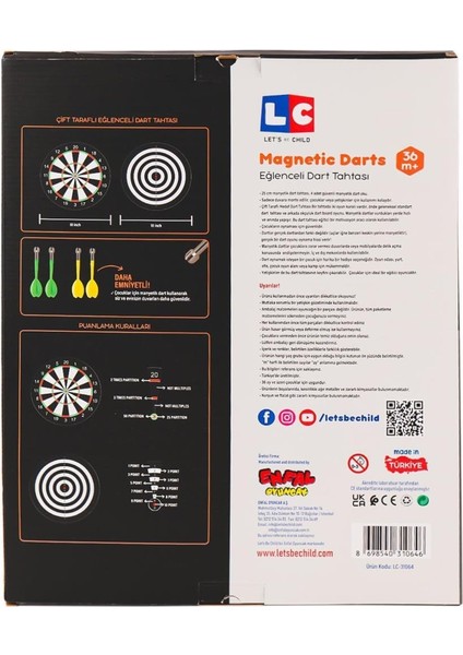 Nessiworld 31064-LC Eğlenceli Manyetik Dart -Lets Be Child