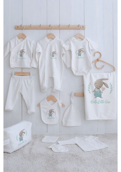 Organik 11'li Hastane Çıkışı - For Baby - Salopetli Tavşan