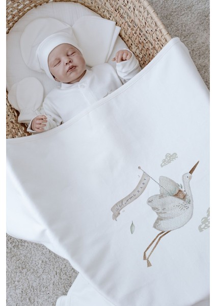 Organik 11'li Hastane Çıkışı - Royal Series - Welcome Baby Stork fırsatları