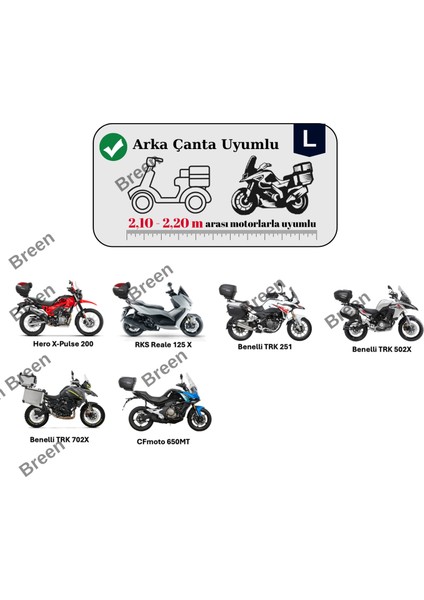 Tüm Modellere Uyumlu Gri (L) Beden Motosiklet Brandası, Arka Çanta Uyumlu, Güvenli, Su Geçirmez Dayanıklı Kumaş modelleri