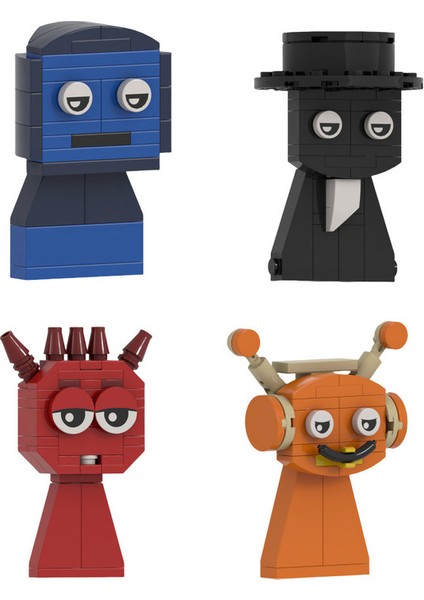 Sprunki Model Figür Parçacık Yaratıcı Oyuncak Yapı Taşı 4 Parçalı Set (Yurt Dışından)