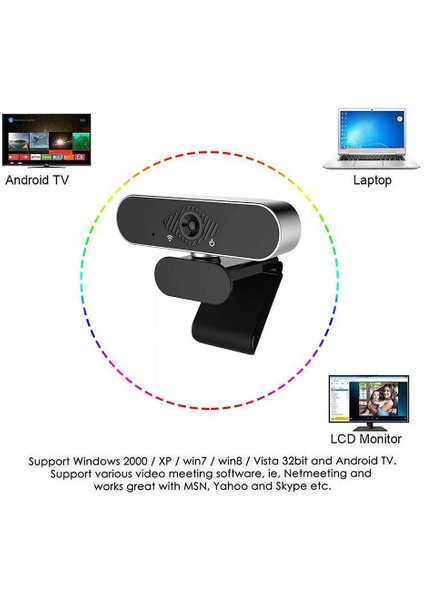 Webcam 1080P USB Kablolu Tak Çalıştır Konferans Kamera Chat Görüntülü Sohbet Yayın Kamerası Hd Video Web Kamerası ZR808