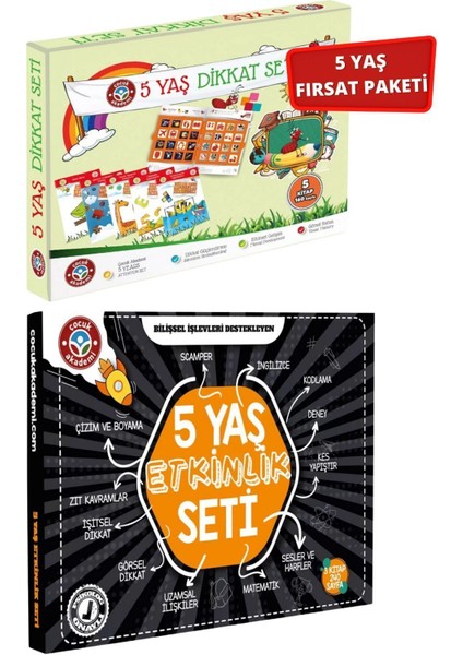 5 Yaş Etkinlik ve 5 Yaş Dikkat Setleri Indirim Paketi