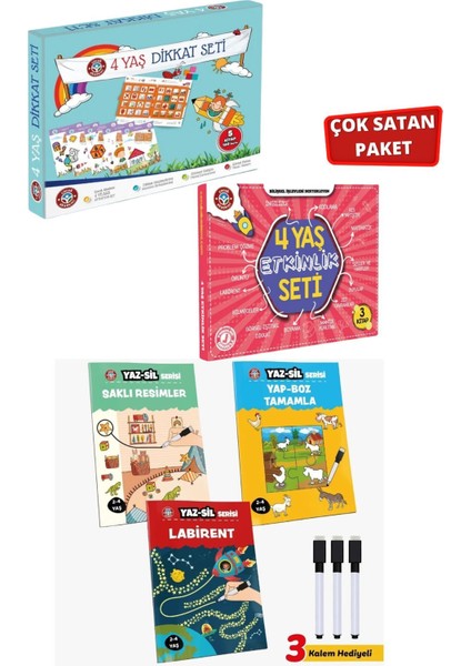 4 Yaş Dikkat-Etkinlik Seti ve Yaz Sil Serisi-1