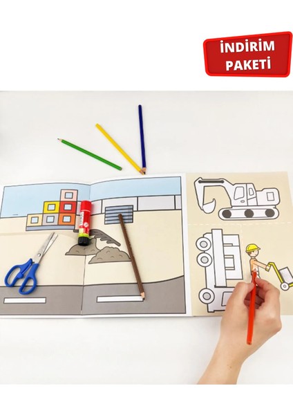 16-24 Ay Cırt Cırtlı Etkinlik Kitabı ve Kes Boya Yapıştır Taşıtlar indirimleri