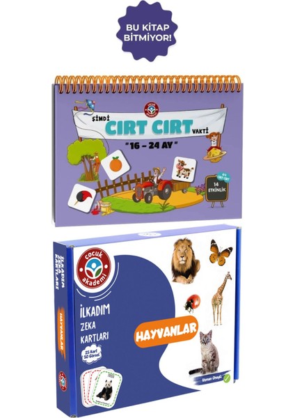 16-24 Ay Cırt Cırtlı Etkinlik Kitabı ve Ilk Adım Zeka Kartı Hayvanlar