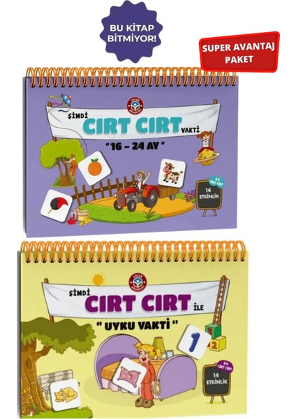 16-24 Ay Cırt Cırtlı Etkinlik Kitabı ve Cırt ile Uyku Vakti Etkinlik Kitabı