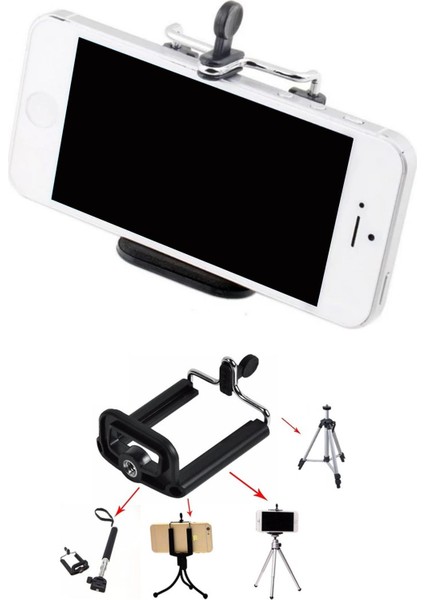 Tripod Telefon Tutacağı Aparat Akıllı Telefon Tutacağı Tripod Aparat