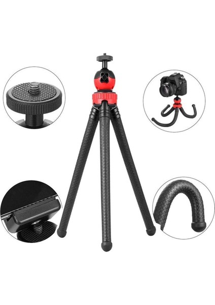 Ahtapot Bacaklı Tripod Esnek Sabitlenebilen Tripod Uyumlu