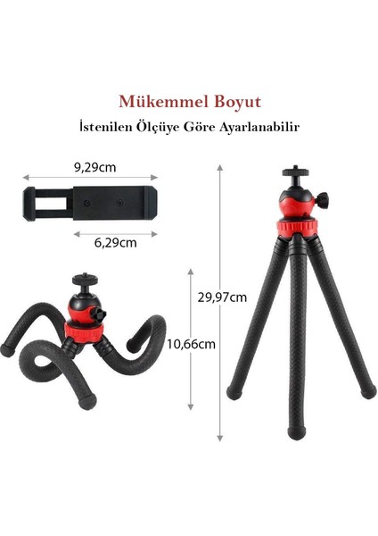 Ahtapot Bacaklı Tripod Esnek Sabitlenebilen Tripod Uyumlu