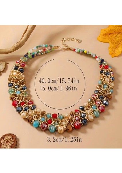 Retro Renkli Boncuklu El Yapımı Popart Gerdanlık indirimleri