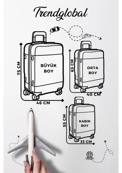 Valiz Bavul Koruyucu Kılıfı Desenli airport
