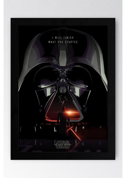 Star Wars Darth Vader Çerçeveli Tablo - Uzay Savaşları Fim Posteri Tablo