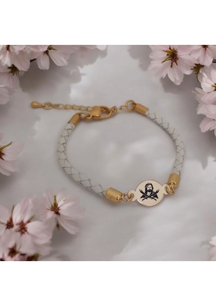 Kadınlar İçin Özel Tasarımlı 14 Ayar Altın Plakalı Hazreti Ali Bilekliği