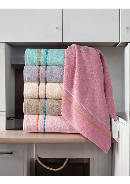 45x80 trend karışık renk el yüz saç havlusu 6lı