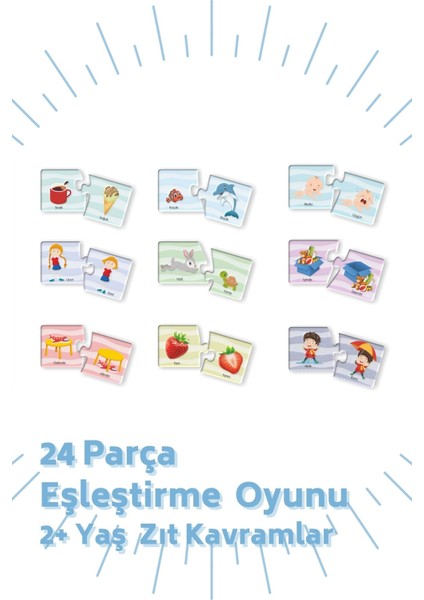 Eşleştirme Oyunu "zıt Kavramlar" 24 Parça, 2+Yaş BON8149 fiyatları