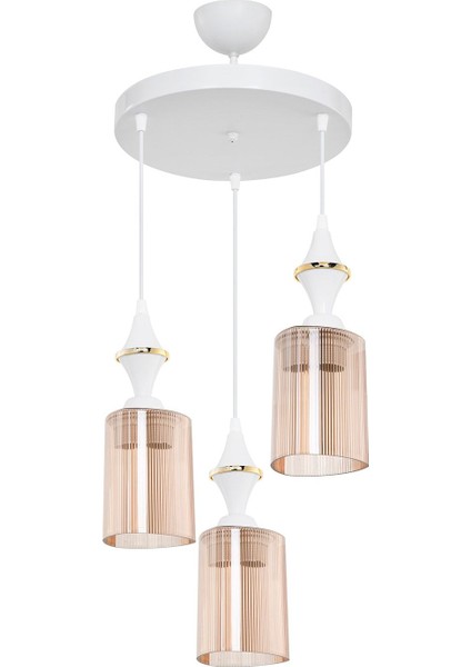 Akses karo beyaz 3'lü üçgen bal salon yemek odası oturma odası antre çocuk odası yatak odası avize