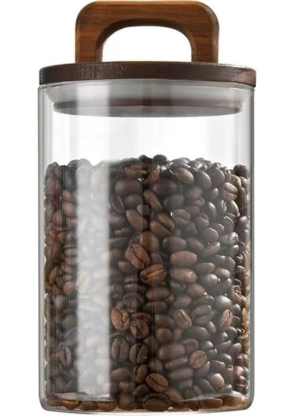 Borosilikat Cam Akasya Kapak Çok Amaçlı Erzak Kavanozu 1800 ml