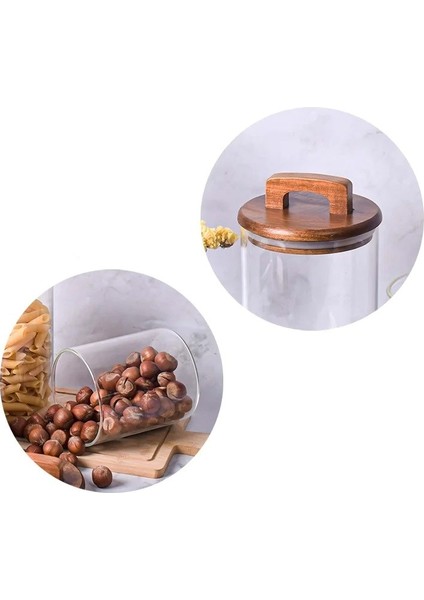 Borosilikat Cam Akasya Kapak Çok Amaçlı Erzak Kavanozu 1800 ml