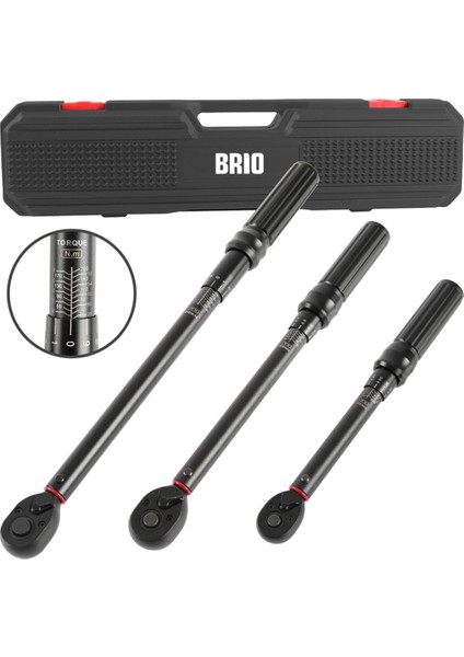 Tork Anahtarı 3 Ad 1/4" 5-25 Nm, 3/8" 10-60 Nm, 1/2" 20-200