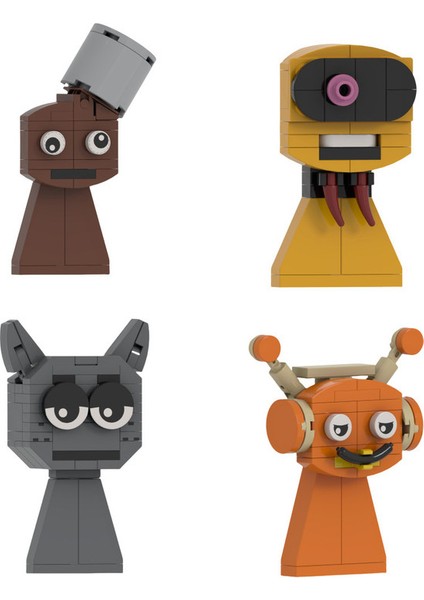 Sprunki Model Figür Parçacık Yaratıcı Oyuncak Yapı Taşı 4 Parçalı Set (Yurt Dışından)