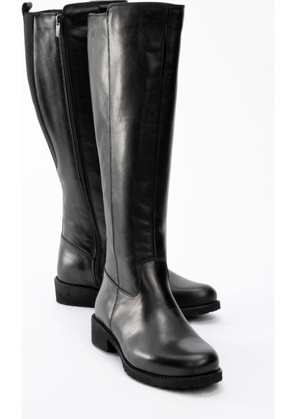 Kadın Topuklu Fermuarlı Çizme Deri Br 08011 Siyah fiyatları