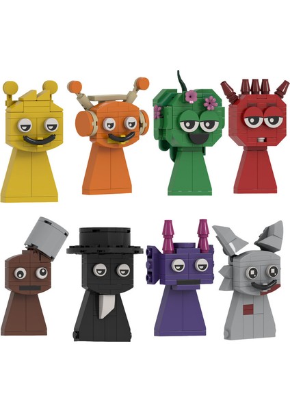 Sprunki Model Figür Parçacık Yaratıcı Oyuncak Yapı Taşı 8 Parçalı Set (Yurt Dışından)