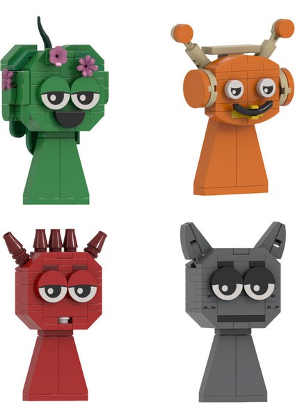 Sprunki Model Figür Parçacık Yaratıcı Oyuncak Yapı Taşı 4 Parçalı Set (Yurt Dışından)
