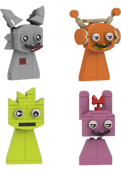Sprunki Model Figür Parçacık Yaratıcı Oyuncak Yapı Taşı 4 Parçalı Set (Yurt Dışından)