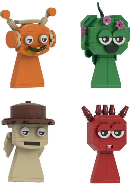 Sprunki Model Figür Parçacık Yaratıcı Oyuncak Yapı Taşı 4 Parçalı Set (Yurt Dışından)