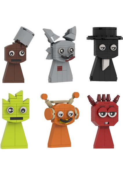 Sprunki Model Figür Parçacık Yaratıcı Oyuncak Yapı Taşı 6 Parçalı Set (Yurt Dışından)