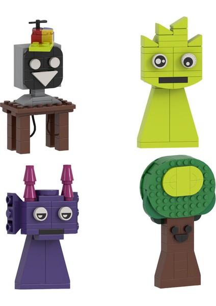 Sprunki Model Figür Parçacık Yaratıcı Oyuncak Yapı Taşı 4 Parçalı Set (Yurt Dışından)