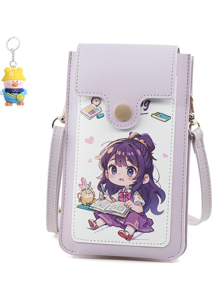 Dokunmatik Ekranlı Kız Telefon Çantası Sevimli Bayan Tek Omuz Crossbody Çanta Ince Mini Cüzdan (Yurt Dışından)