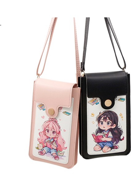 Dokunmatik Ekranlı Kız Telefon Çantası Sevimli Bayan Tek Omuz Crossbody Çanta Ince Mini Cüzdan (Yurt Dışından)