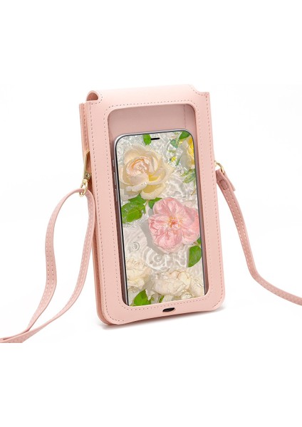Dokunmatik Ekranlı Kız Telefon Çantası Sevimli Bayan Tek Omuz Crossbody Çanta Ince Mini Cüzdan (Yurt Dışından)