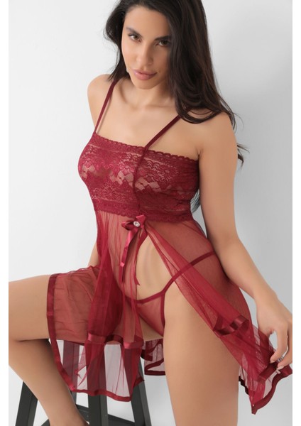 Bordo Şifon Pileli GECELIK-835 fiyatları