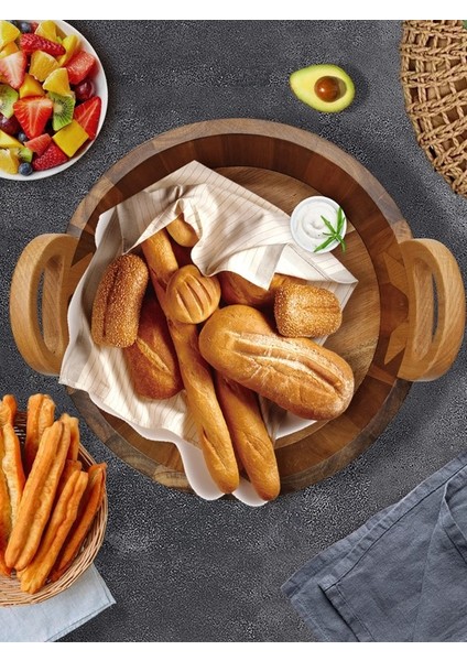 Lüks Akasya Yuvarlak Derin Meyvelik & Dekoratif Saplı Kase 25 cm modelleri