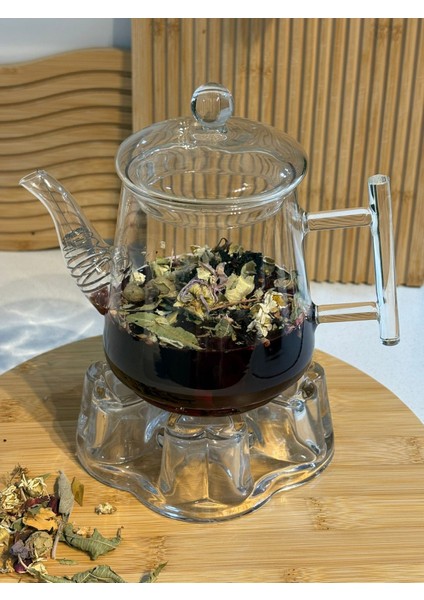 Borosilikat Cam Demlik ve Cam Isıtıcı 700 ml ( AW2007)