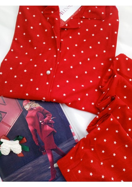 Alt Üst 2'li Takım Yıldız Desenli Pjama Takım Yılbaşı Pjama Takım fiyatları
