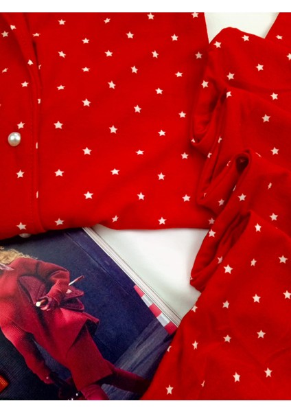 Alt Üst 2'li Takım Yıldız Desenli Pjama Takım Yılbaşı Pjama Takım modelleri