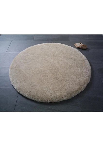 Yuvarlak peluş halı pofuduk puffy kaymaz taban