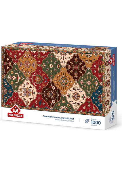 Anadolu Çiçekleri-Halı Motif 1000 Parça Puzzle